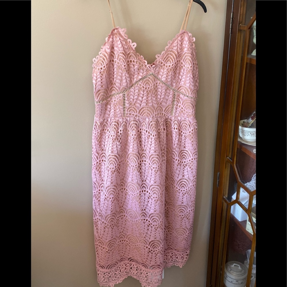 Pink lace dress